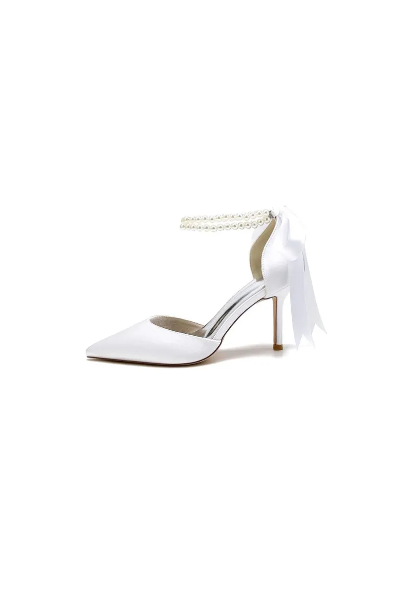 Pointed Toe Party Shoes with Ribbon Tie