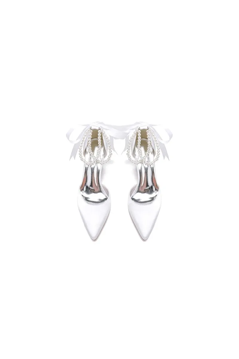 Pointed Toe Party Shoes with Ribbon Tie