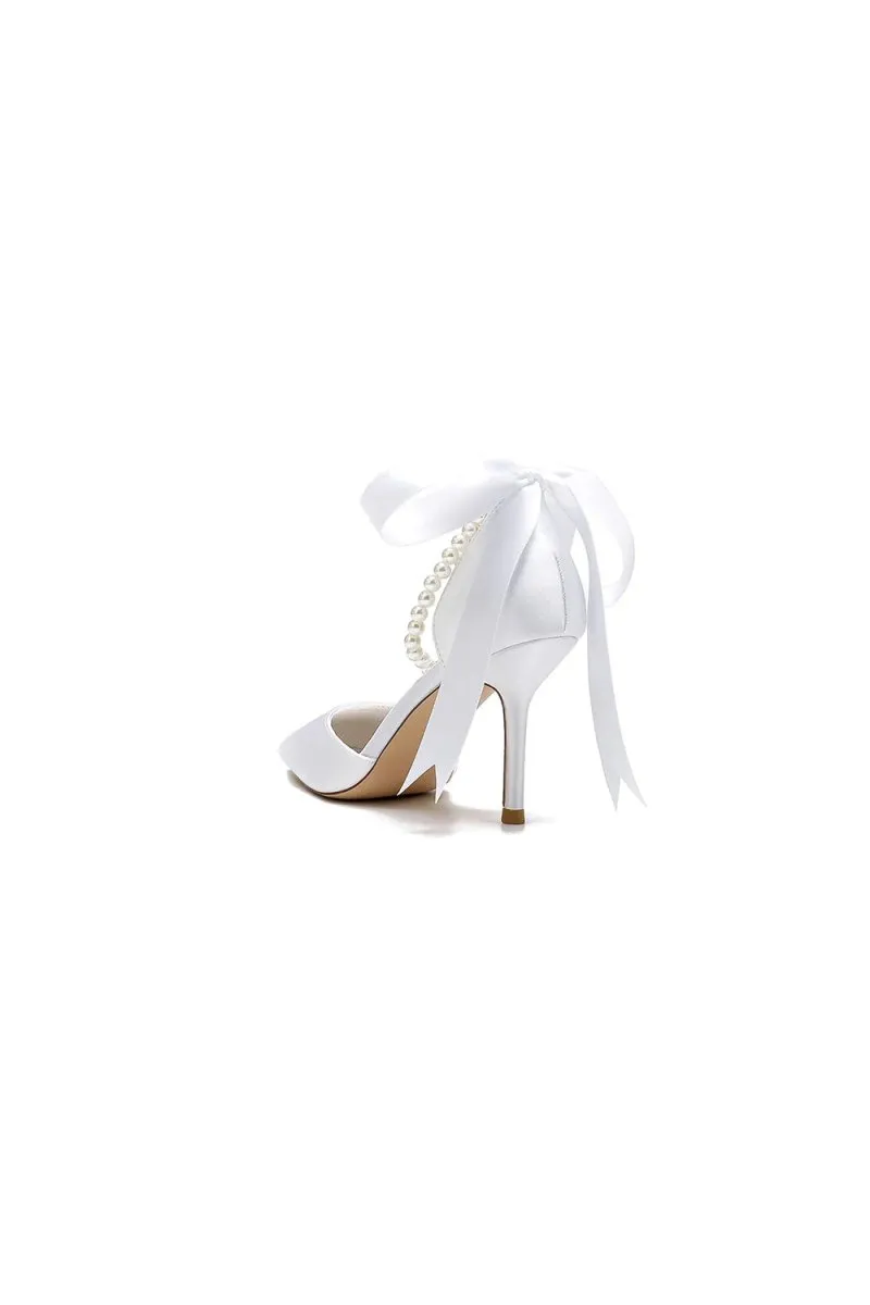 Pointed Toe Party Shoes with Ribbon Tie