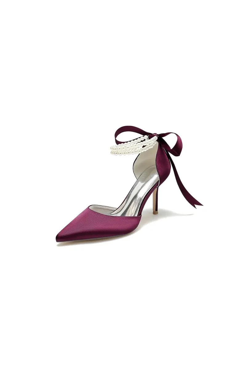 Pointed Toe Party Shoes with Ribbon Tie