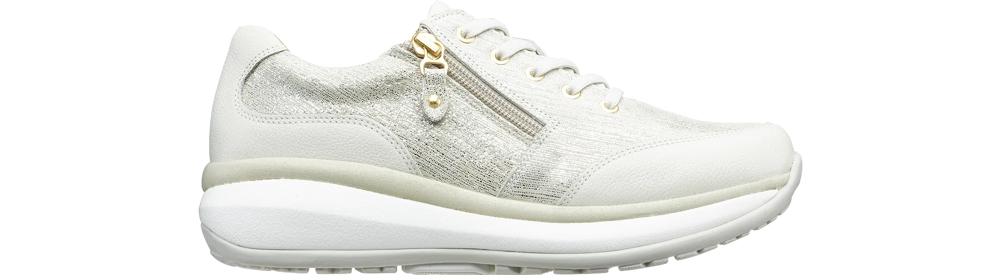 Rachel W beige metallic