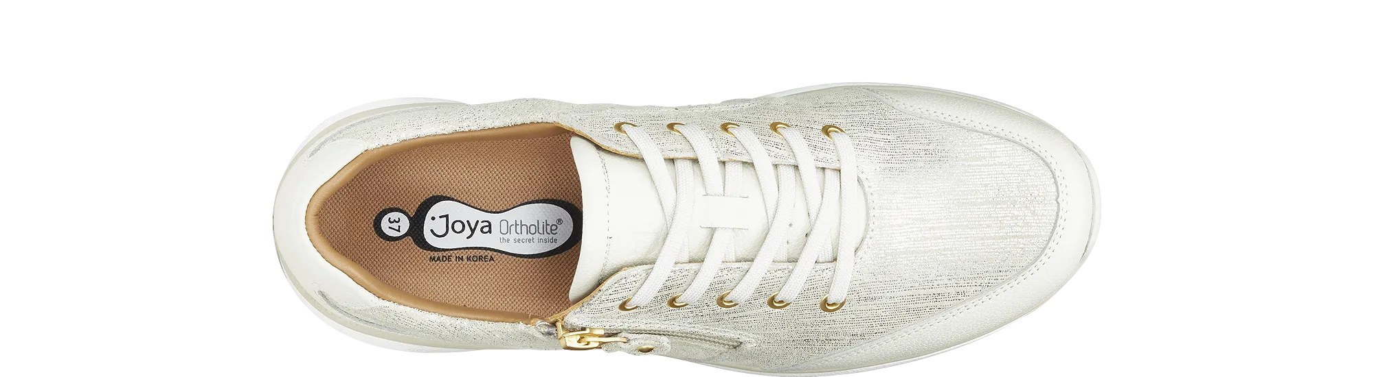 Rachel W beige metallic
