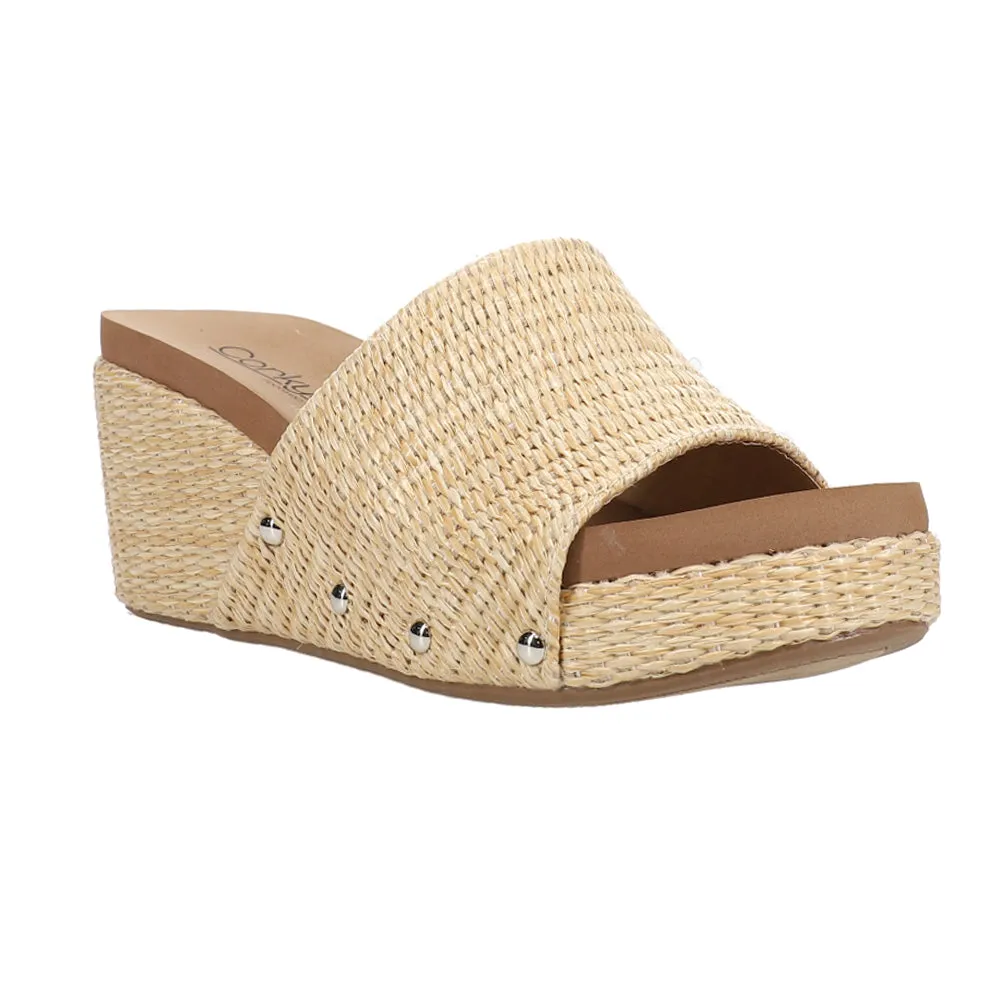 Summer Lovin Studded Slide Wedge Sandals