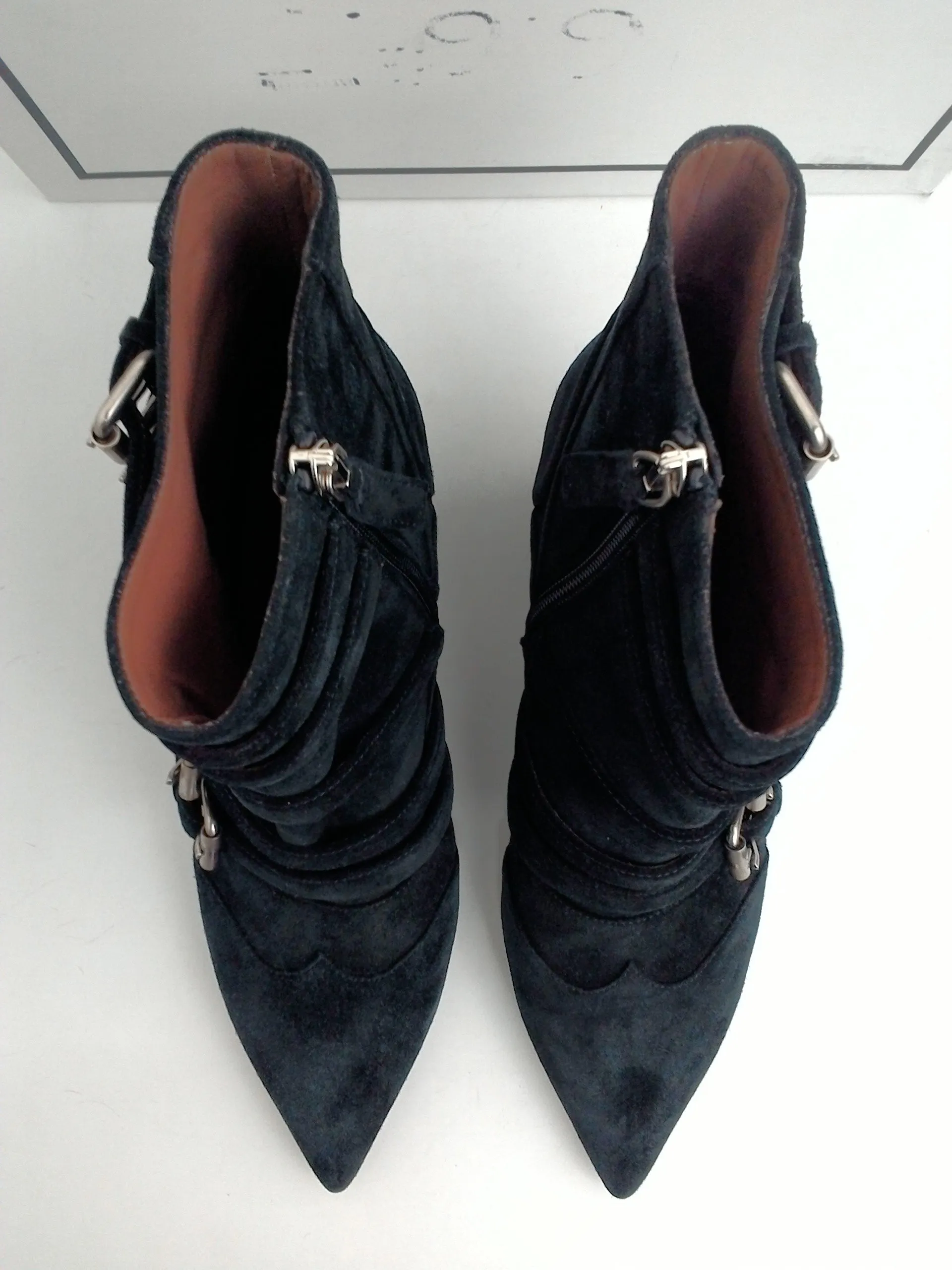 Tabitha Simmons Women's Christy Black Split Suede Booties Size 39 B