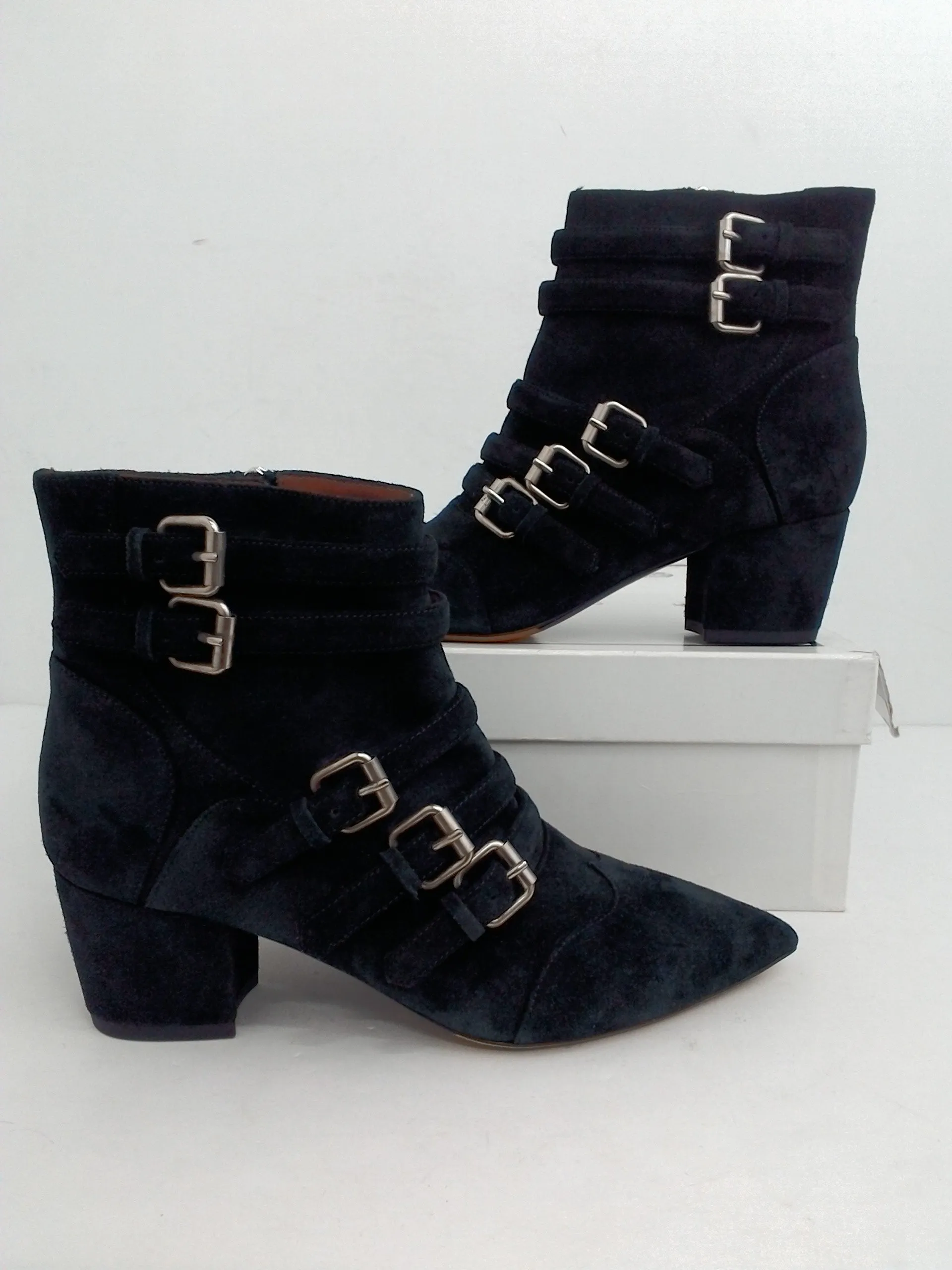 Tabitha Simmons Women's Christy Black Split Suede Booties Size 39 B