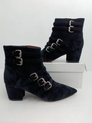Tabitha Simmons Women's Christy Black Split Suede Booties Size 39 B