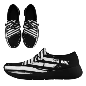 Unique Gift,Personalized  America Flag Sneakers, Custom Patriotic Loafer Shoes,  Canvas Slip On Shoes,
FN018-24020303-3b