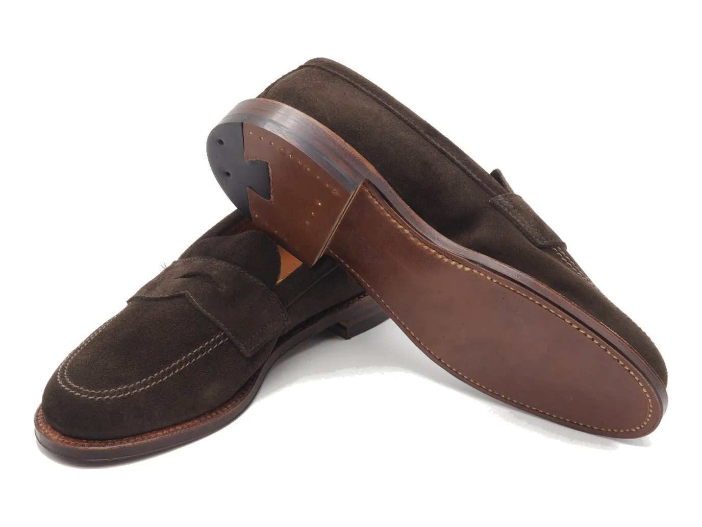 Unlined Khrone Penny Loafer Dark Brown Suede