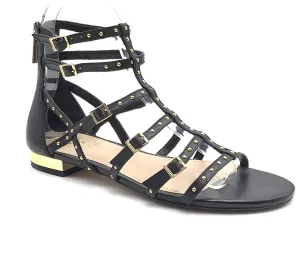 Vince Camuto Black Gladiator Gold Studded Sandals Size 6