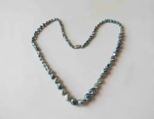 Vintage Long Blue Beaded Necklace