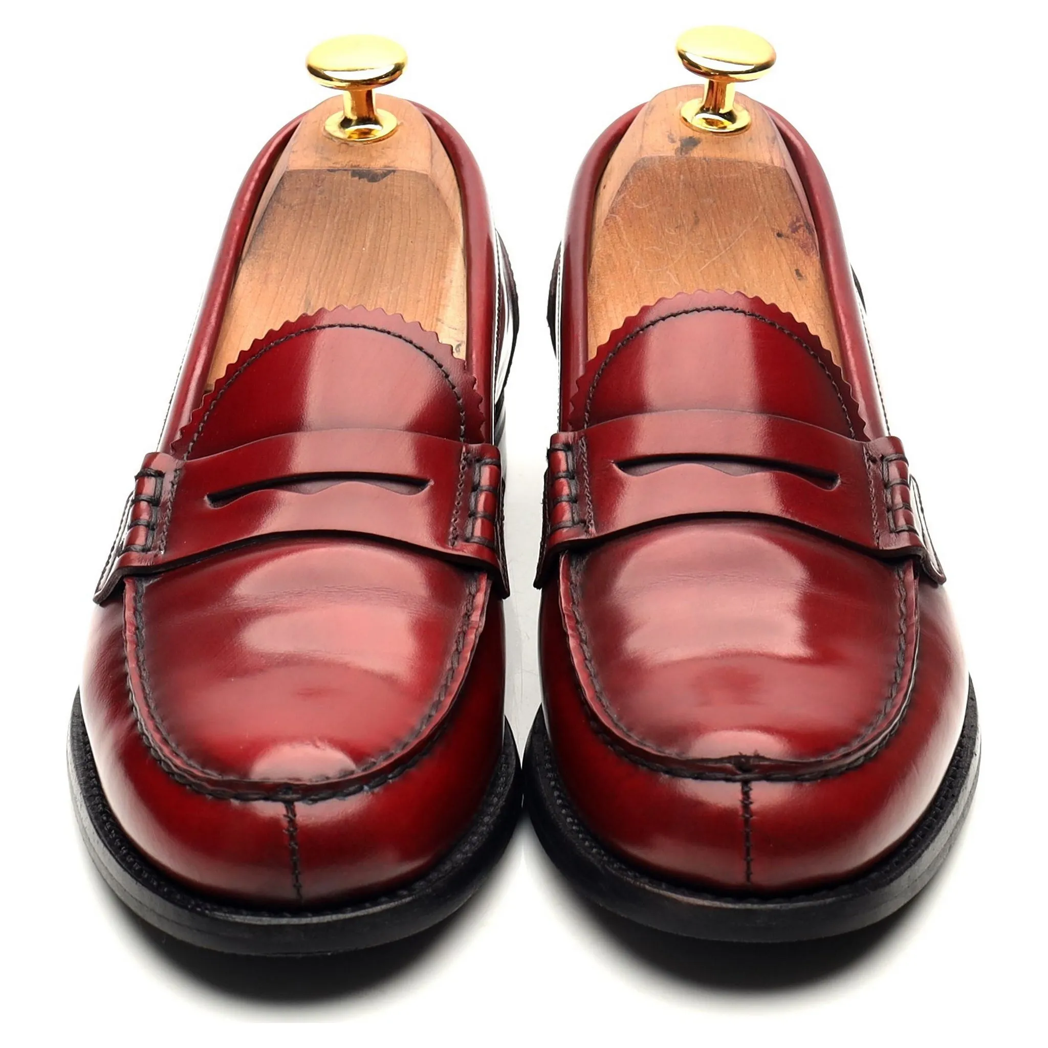 Women's 'Sally' Red Leather Loafers UK 4